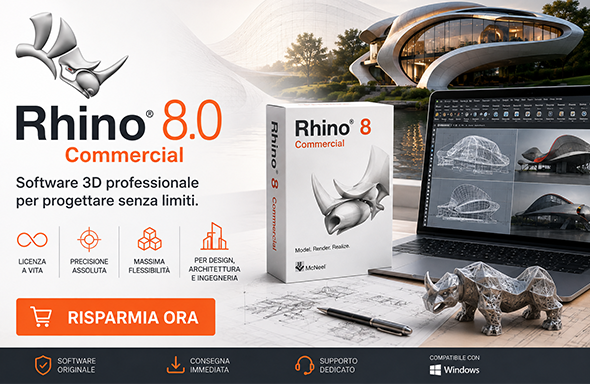 licenza a vita commerciale Rhino 8 per design industriale
